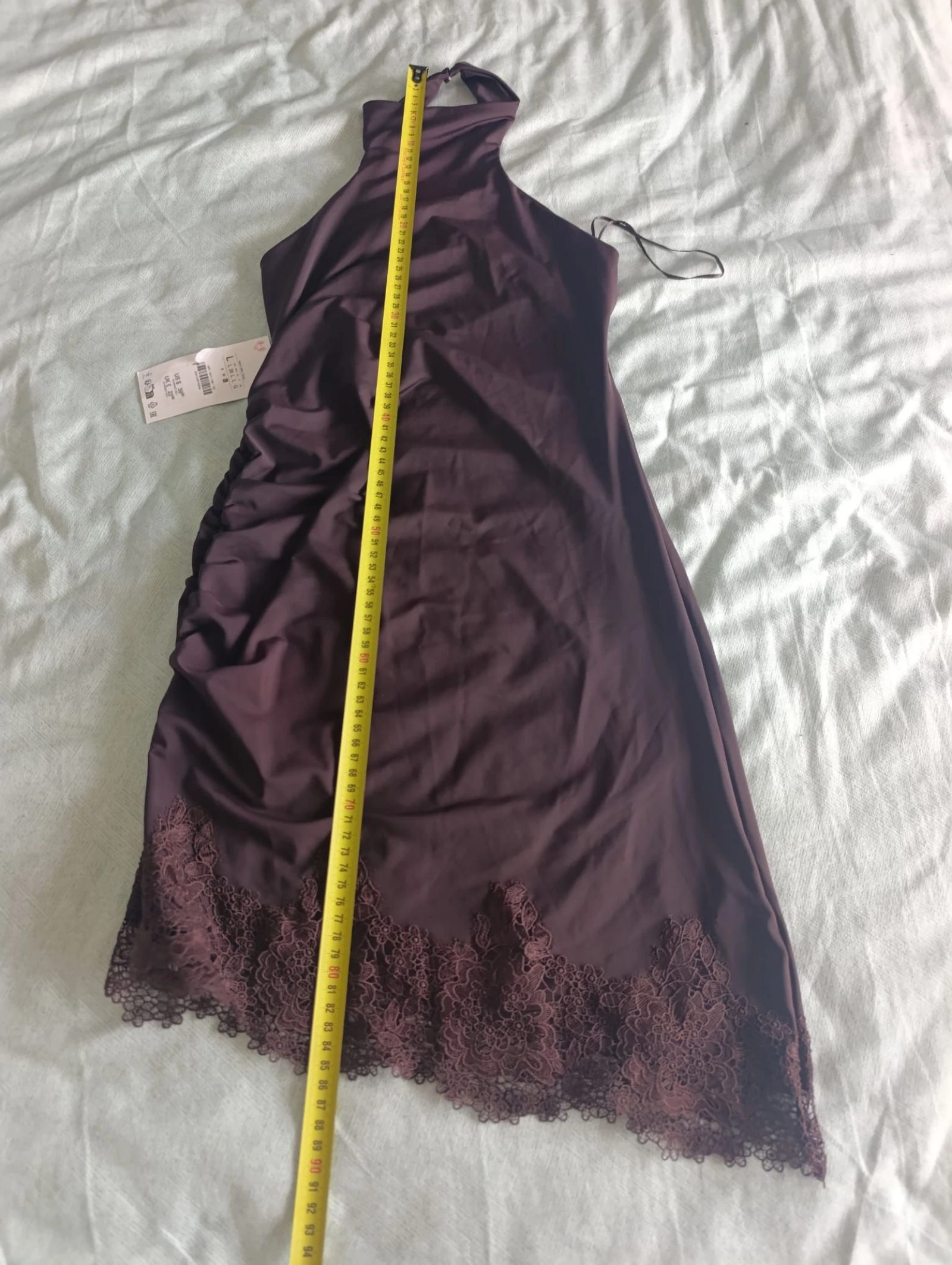 Sexy chocolate tie-neck Zara dress size L – photo 8